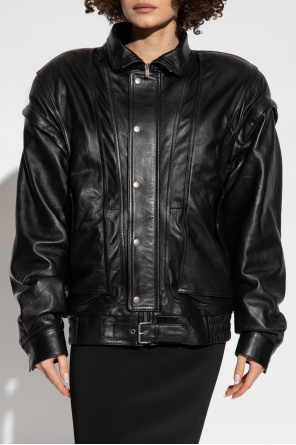 Saint Laurent Leather jacket with detachable sleeves